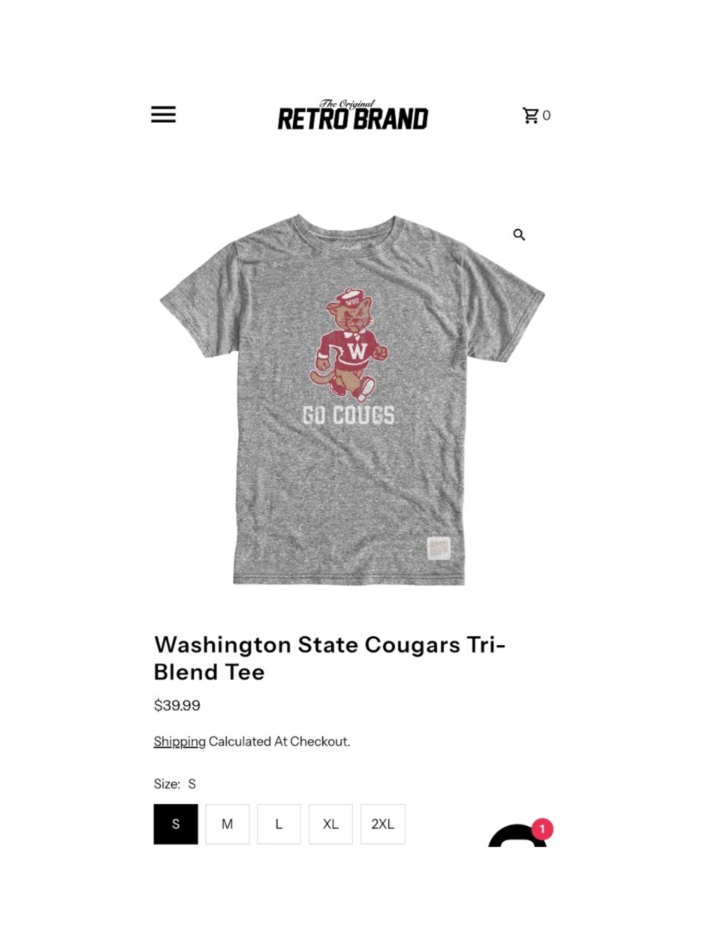 Women's WSU Women's Maroon 'Go Cougs' Mascot T-Shirt Size L - Picture 14 of 14
